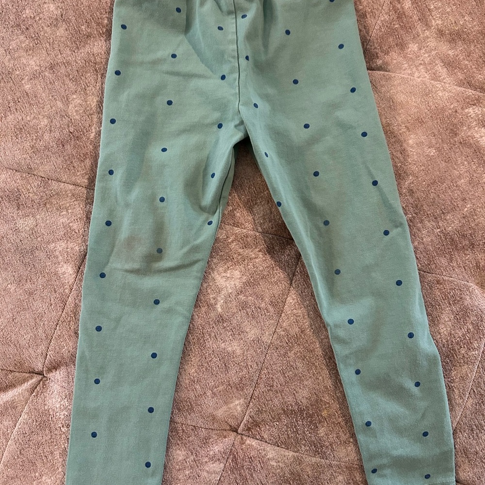 Green Polka Dot Kids Leggings